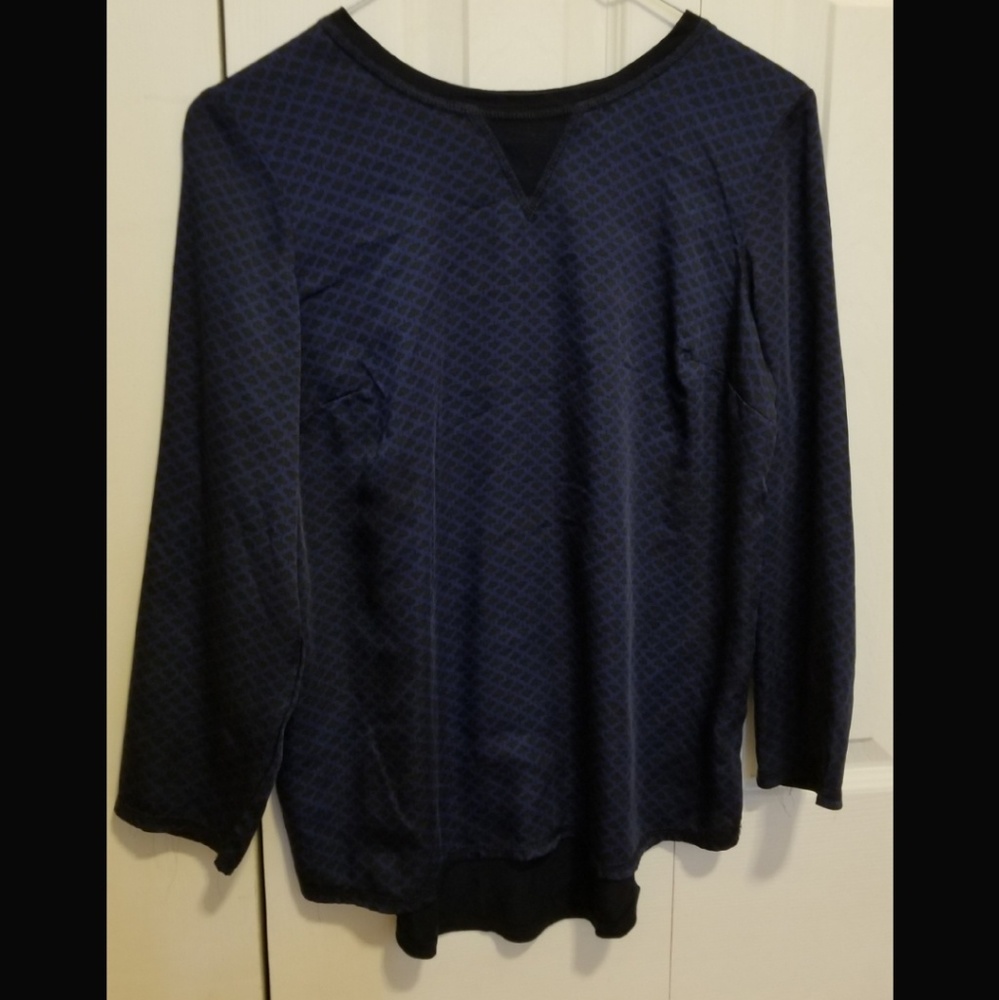 Blue and black blouse